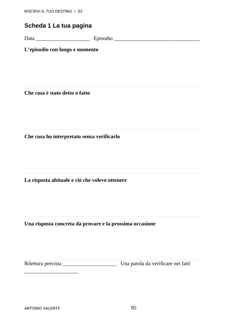 Una scheda di lavoro — anteprima reale del volume 02