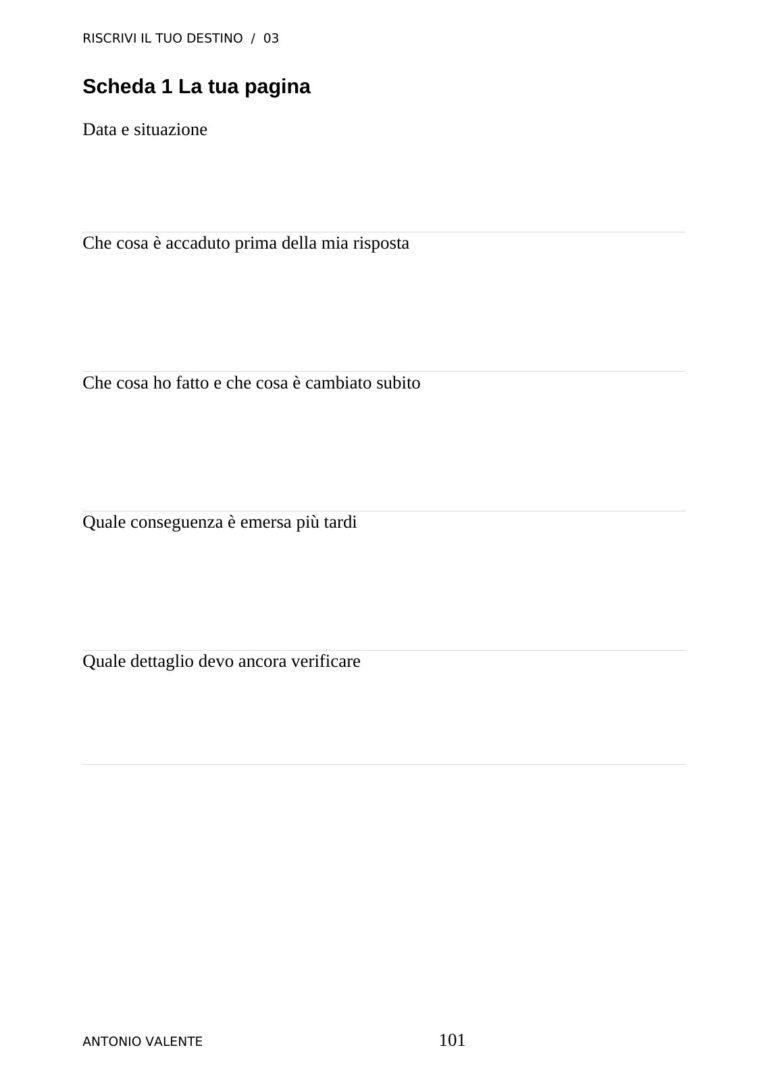 Una scheda di lavoro — anteprima reale del volume 03