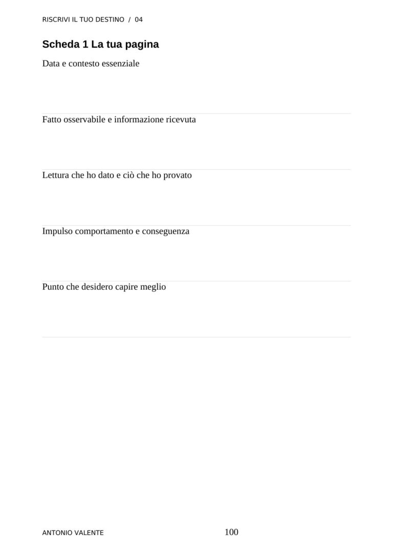 Una scheda di lavoro — anteprima reale del volume 04