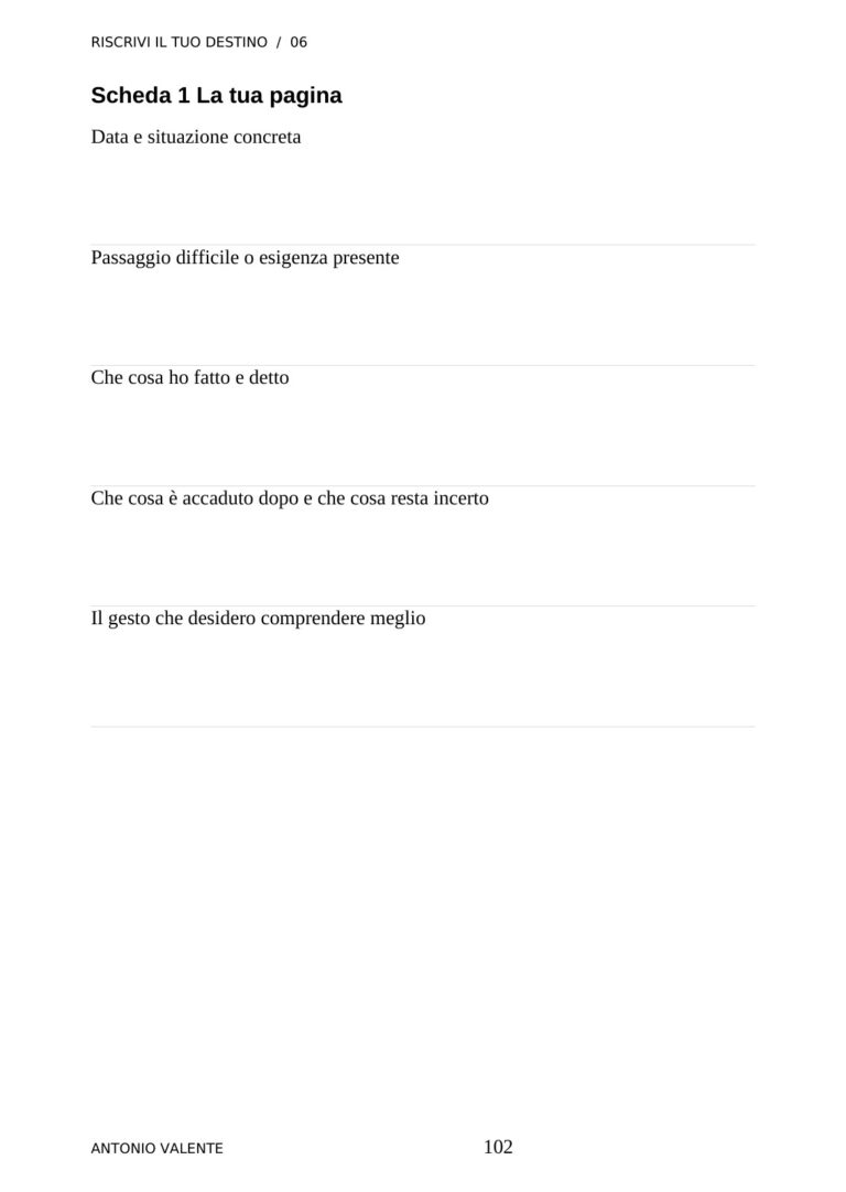 Una scheda di lavoro — anteprima reale del volume 06