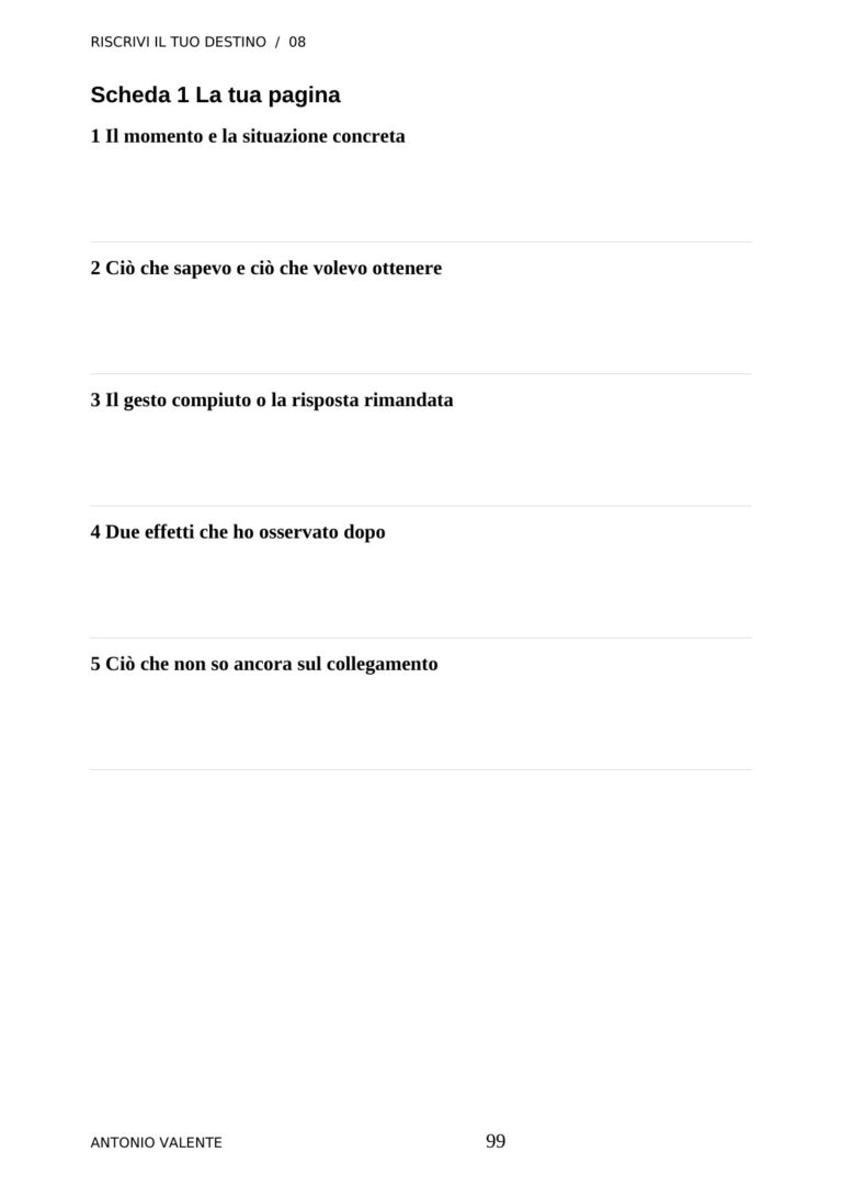 Una scheda di lavoro — anteprima reale del volume 08